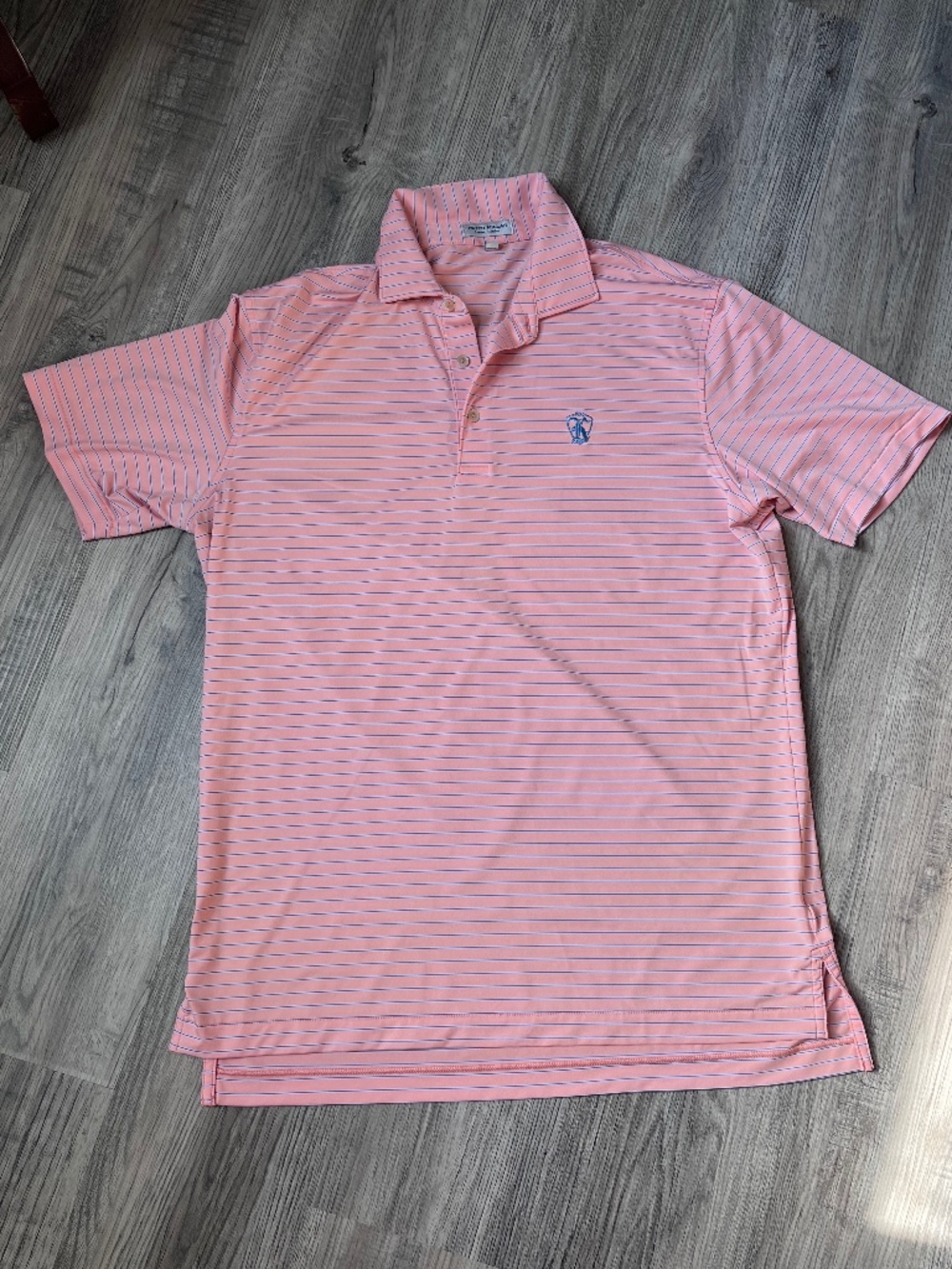 Peter Millar Summer Comfort Mens Size M Polo Striped Golf Logo